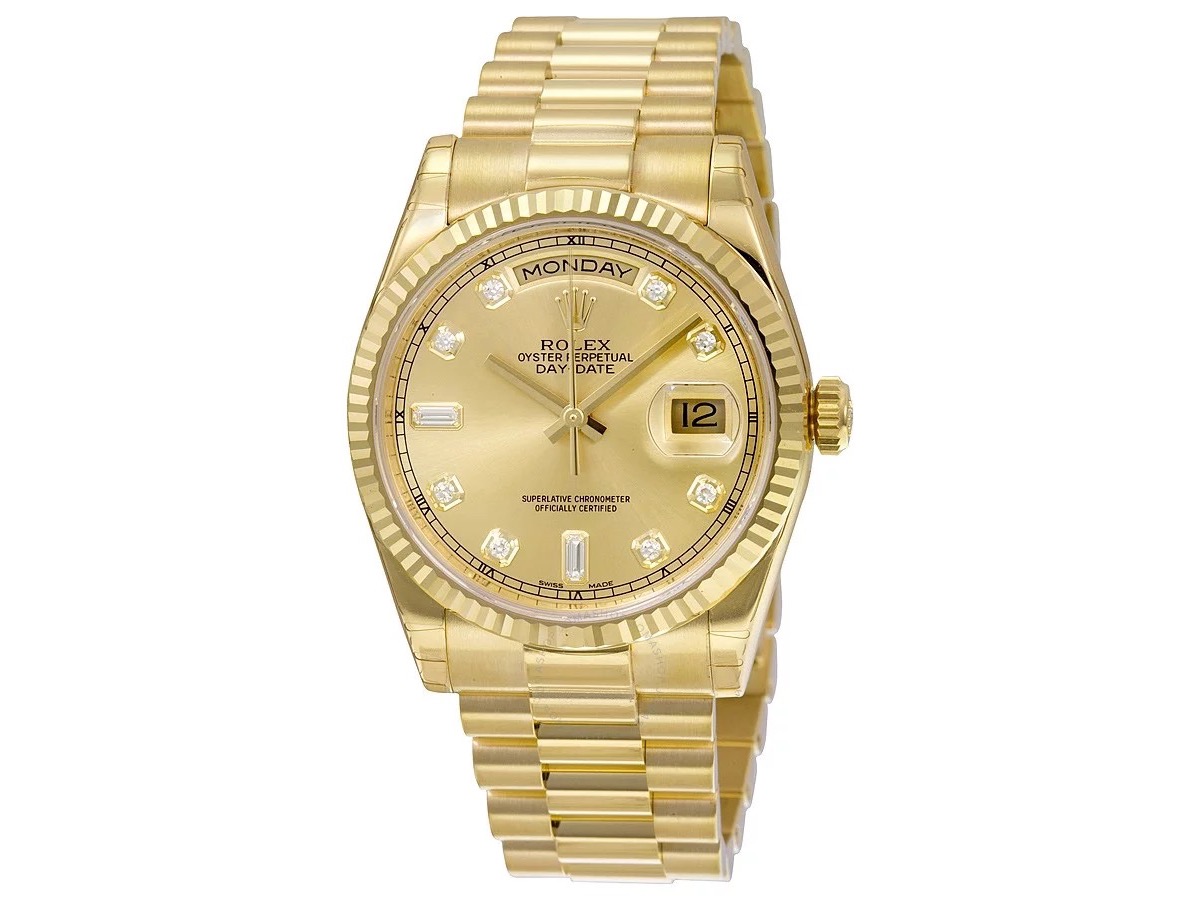 Yellow gold Rolex Day-Date 118238 President, whole watch with full President bracelet